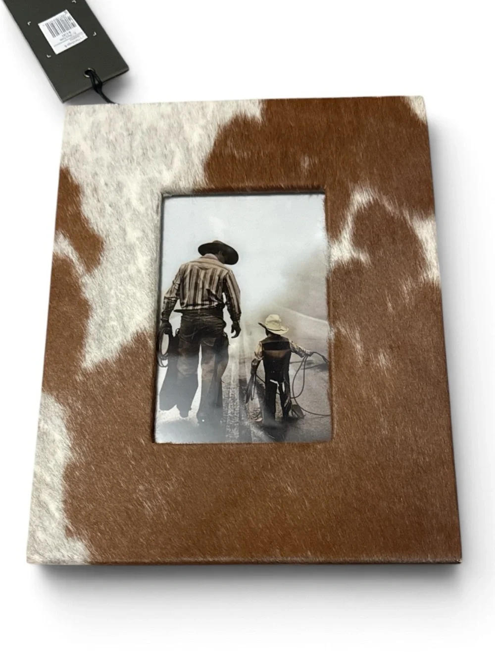 Cowhide Photo Frame - Brown and White Home Accent